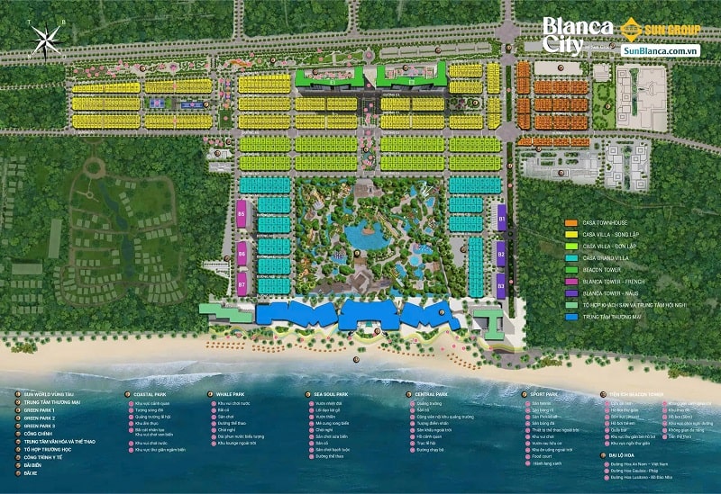 Mặt bằng tổng thể dự án Blanca City Vũng Tàu by Sun Group